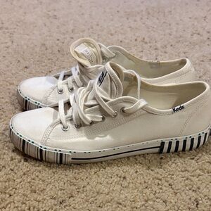 Keds Cream Canvas Sneakers with Striped Sole